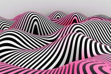 An intricate pattern of parallel lines that create an optical illusion of movement and three-dimensional form. Generative AI.