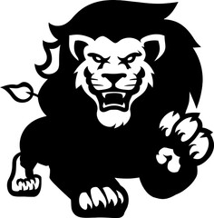 lion character Silhouette icon design Minimal style hand drawn