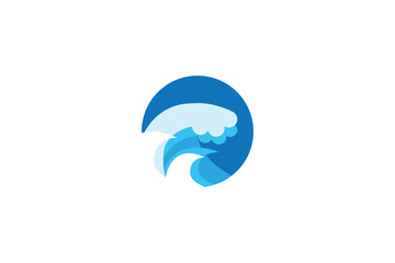 Simple water wave logo, water wave icon vector illustration.