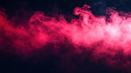 vibrant pink and red smoke fume explosion against a black backdrop, creating a dynamic and colorful visual, evoking movement and energy