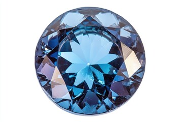 Luxurious Sapphire Gemstone. Isolated Blue Diamond with Radiant Shine on White Background