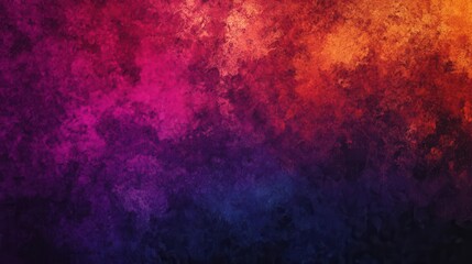 Fototapeta premium abstract digital art background with dark grainy gradient transitioning between purple, red, orange, and blue to black colors