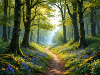 Obraz premium Vibrant Sunset Over Serene Lake with Mountain Backdrop 