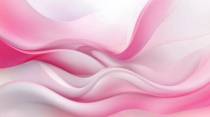 Abstract pink and white background with wavy lines.
