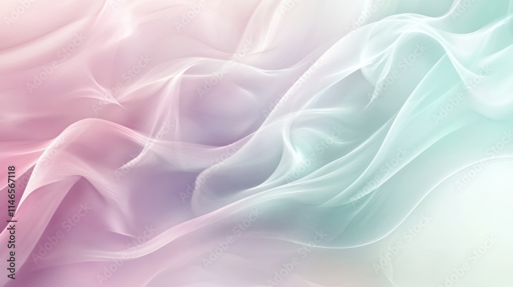 Aufkleber soft, flowing abstract waves in pastel colors create a serene and calming atmosphere.