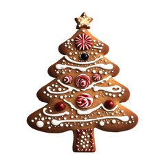 Christmas gingerbread cookie isolated on white background