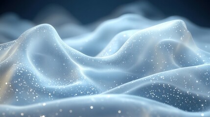 Obraz premium Abstract light blue wavy fabric with glitter.