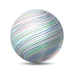 abstract sphere with lines isolated on abstract 3D sphere of vector design