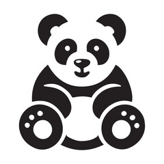 Cute panda silhouette vector illustration
