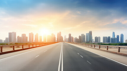 Fototapeta premium Modern City Highway at Sunrise