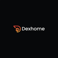 D letter and home icon modern logo