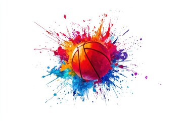 Vibrant Dynamic Basketball Illustration