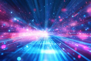 Vibrant Neon Cosmic Landscape Visual