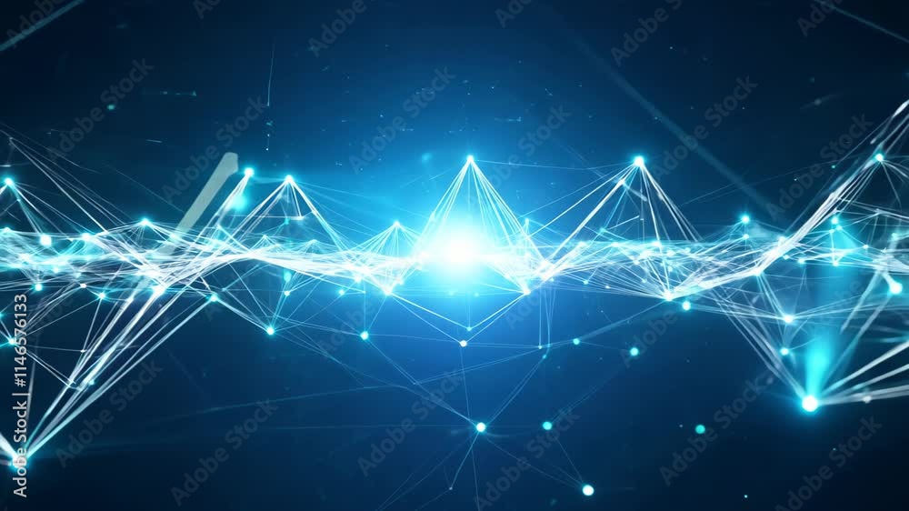 Poster exploring the beauty of digital waveforms and abstract technology visuals in a captivating display