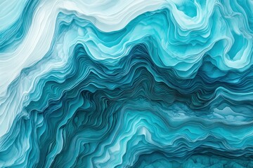 Obraz premium Vibrant Abstract Waves in Turquoise Hues
