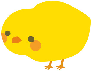 シンプルなヒヨコのイラスト 下向き ベクター素材