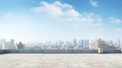 Obraz premium Modern Urban Rooftop with City Skyline