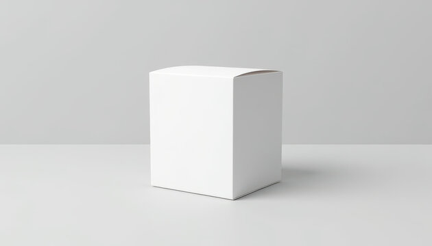 Empty tea box mockup on a light gray background for product presentation and packaging design