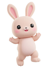 Cute Cartoon Bunny Character Walking