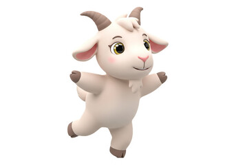 Naklejka premium Cute Cartoon Goat Character