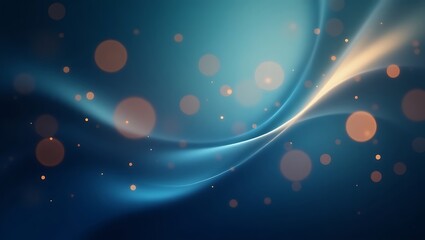 Abstract blue and golden bokeh background. Generative Ai.