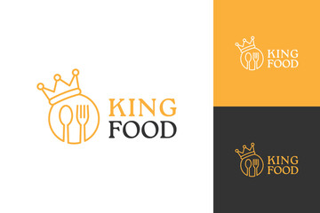King food logo design. crown and spoon fork concept