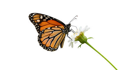 Monarch Butterfly on White Flower Nature Photography Insect Wildlife