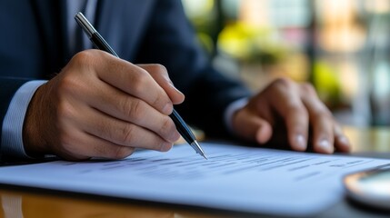 Businessman checking the steps through a virtual online document with a list of checkboxes Concepts of practices and policies, company articles of association Terms and Conditions