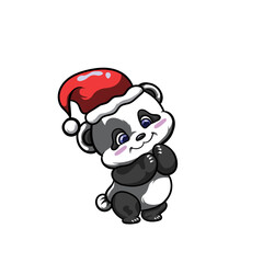 Adorable panda illustration in a cute kawaii style, perfect for various purposes such as decorations, gifts, or personal collections. The panda is depicted with simple yet charming details, creating a