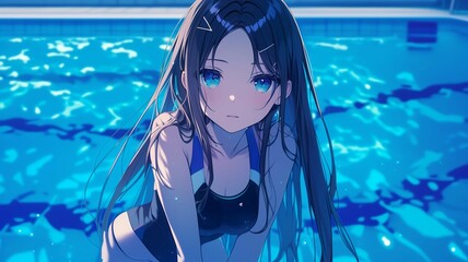 アニメ調の日本人美少女の様々なシーン_表情