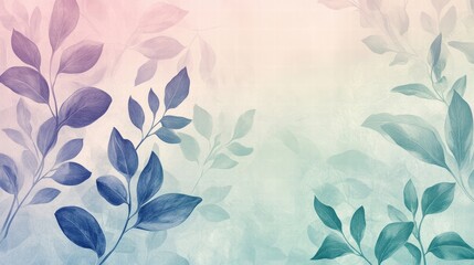 pastel floral background watercolor leaves botanical illustratio