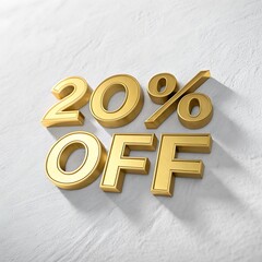 3d render, gold metallic text, 70% off, discount, sale, promotion, e-commerce, shopping,