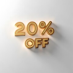 3d render, gold metallic text, 70% off, discount, sale, promotion, e-commerce, shopping,