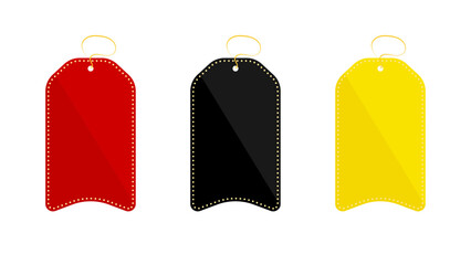 Set Of Blank Price Tag Isolated On White Background. Vector Illustration. Collection