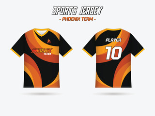 team jersey with phoenix theme design for sports, e-sports, casual wear apparel