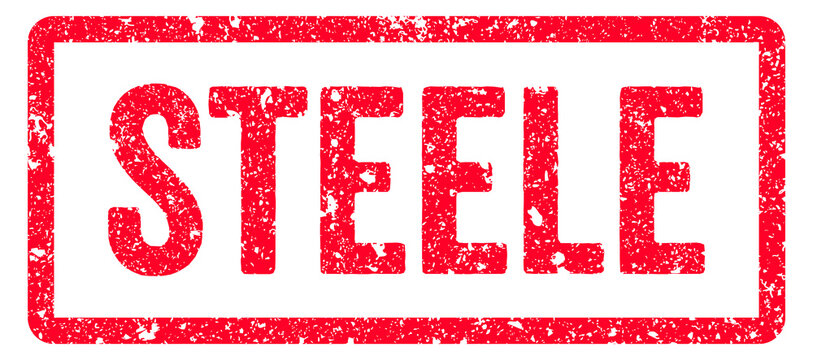 Steele Stamp Transparent Seal, Red Grunge Steele Word Rubber Stamp Seal