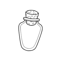 a line art drawing of  bottle with a lid illustration