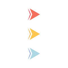 Colorful arrow bullet point set. Business, presentation, report, infographic, checklist concepts. Flat decorative vector design isolated illustrations. 