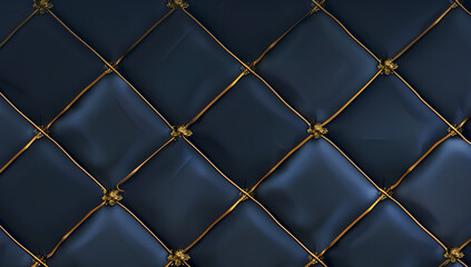 Fototapeta premium navy blue background with an elegant quilted pattern in gold, suitable for use as a phone wallpaper or backdrop