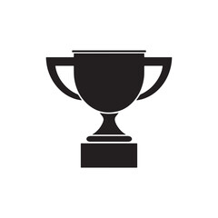 Black Trophy Symbol on White Background
