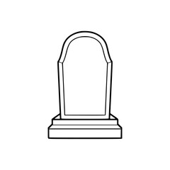a line art drawing of a tombstone illustration
