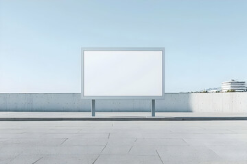 Cool White Canvas Display with Billboard Mockup