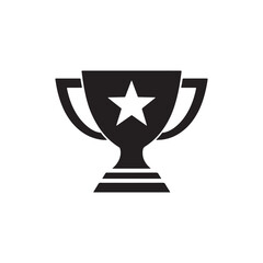 Black Trophy Symbol on White Background
