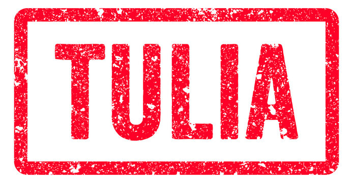 Tulia Stamp Transparent Seal, Red Grunge Tulia Word Rubber Stamp Seal