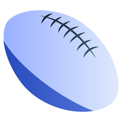 American football icon, flat isometric of rugby