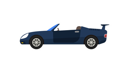 Obraz premium Flat illustration of a cabriolet car, in white isolated background
