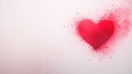 Fototapeta premium Abstract Red Heart With Particle Explosion On White Background Symbolizing Love And Romance With Vibrant Colors And Detailed Texture Suitable For Valentine's Day Designs And Creative Projects