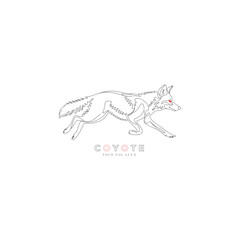 Fototapeta premium Vector Hand Drawn Coyote Logo