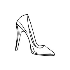 a line art drawing of a high heels illustration