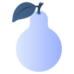 A flat isometric icon of pear